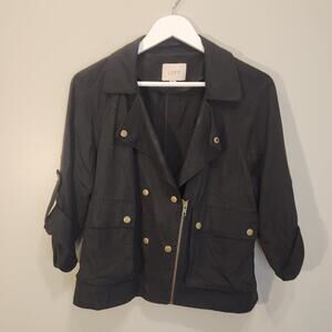 Loft Cropped Moto Jacket Versatile Grunge Biker Casual Seasonal Layer - Size S